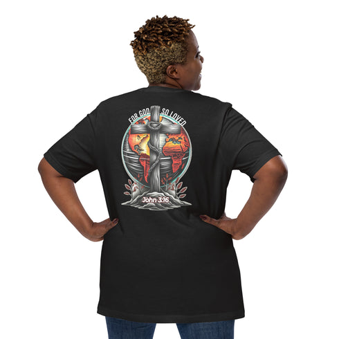 For God So Loved (Back) Christian Bible Verse T-Shirt